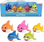 Bébé Shark - Ensemble de figurines Comansi - Bébé - Papa - Maman - Grand-père - Grand-mère - plastique dur - Jouets de bain - 9 cm