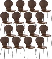 CLP Diego Set van 16 bezoekersstoelen walnoot