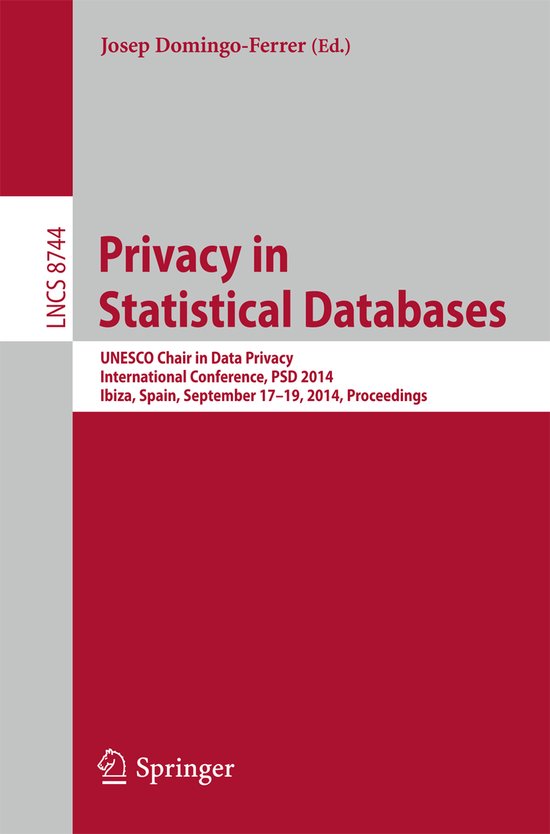Privacy in Statistical Databases - cover