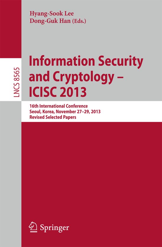 Information Security and Cryptology ICISC 2013 - cover