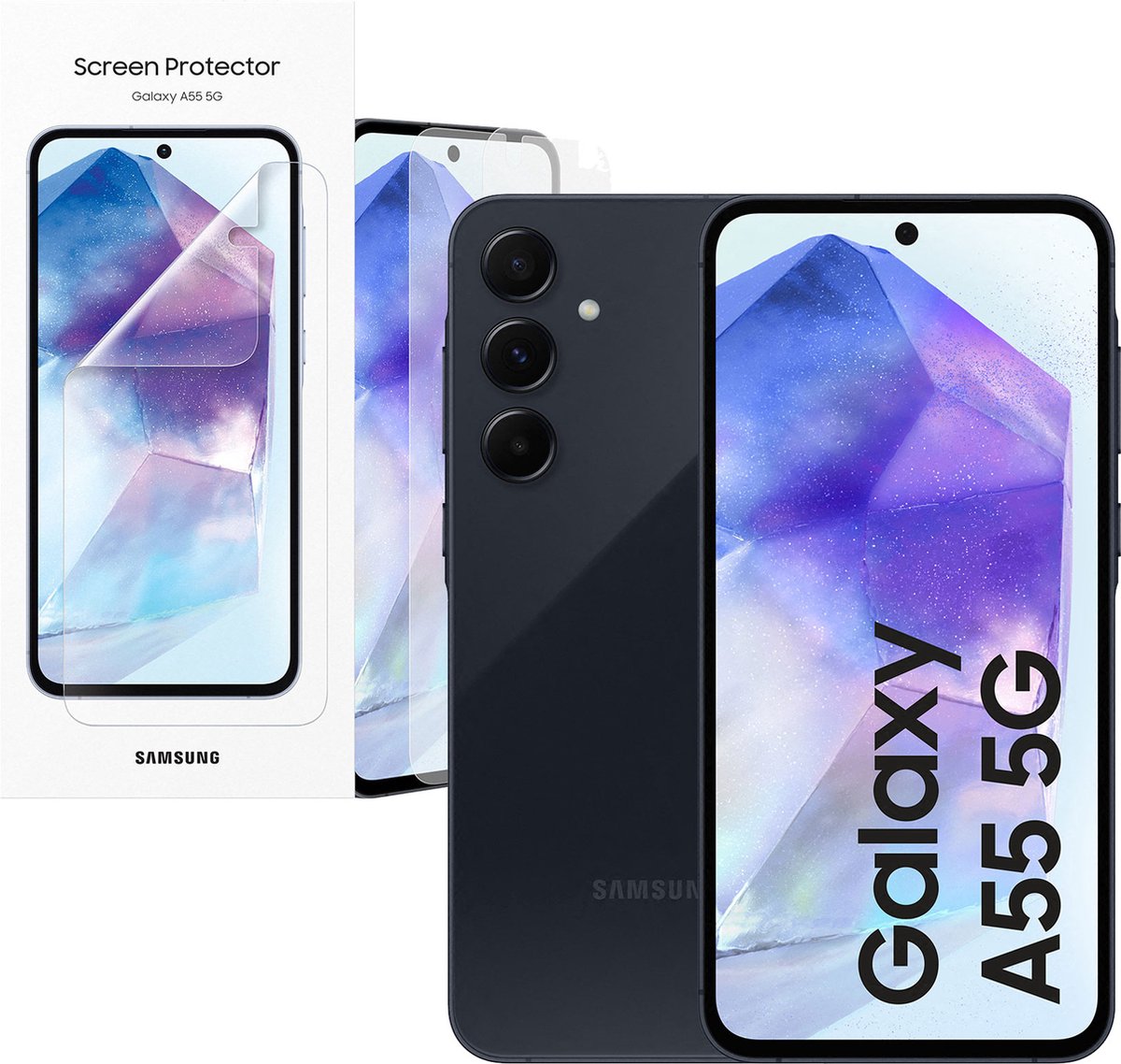 Samsung Galaxy A55 5G - 128GB - Awesome Navy met Originele Samsung Galaxy A55 5G - 128GB - Awesome Navy met Originele