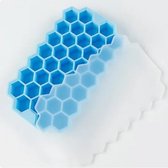 Go Go Gadget - IJsblokjes vorm - Honeycomb - Honingraat - Hexagon blokjes - Mal voor 37 ijsblokjes - Inclusief deksel - Zomer - Blauw