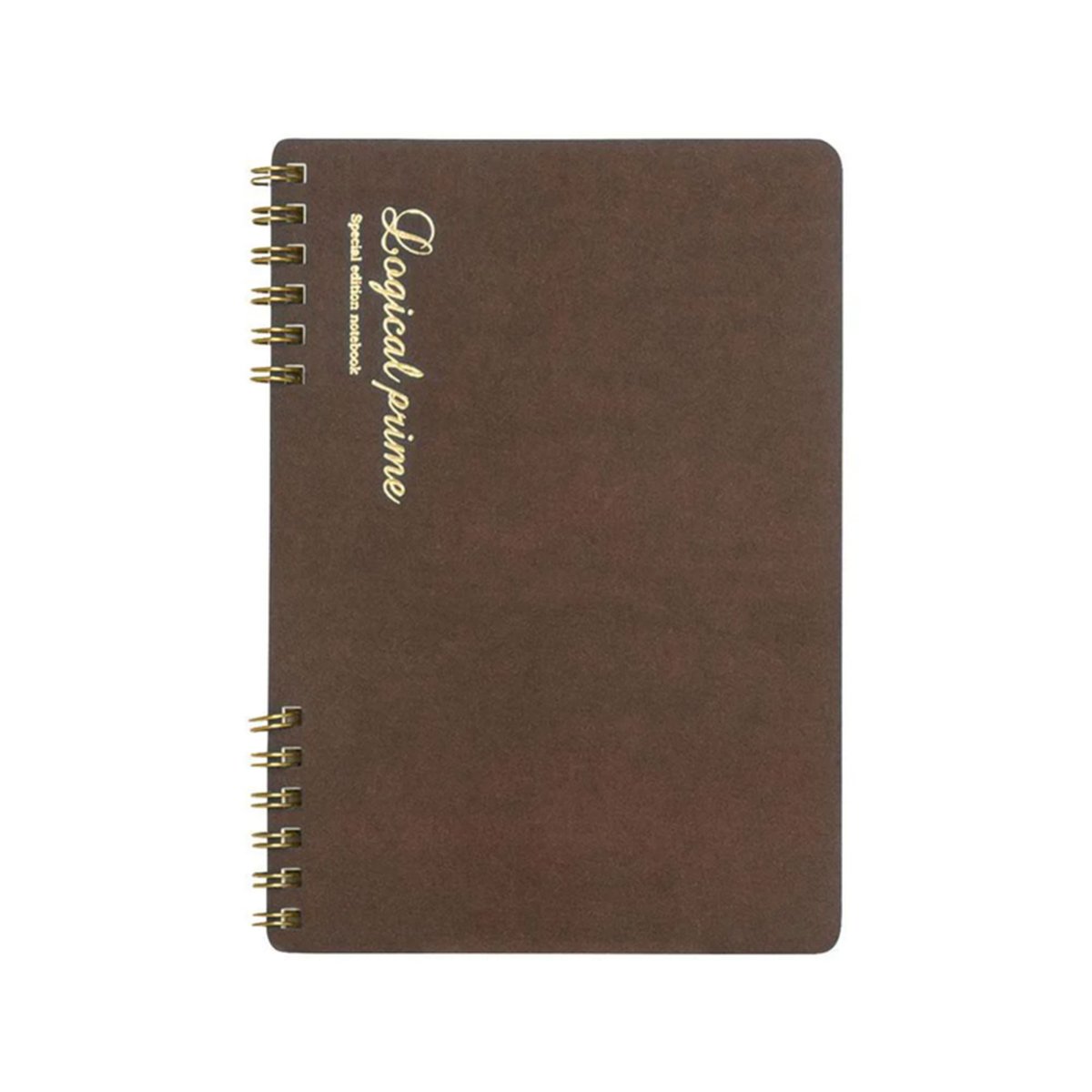 Nakabayashi Logical Prime A5 Wire-O Bound Brown Notebook Dotted + GRATIS Fineliner