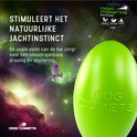 Groene ovale Dog Comets hondenbal, stimuleert het jachtinstinct met onvoorspelbare bewegingen.