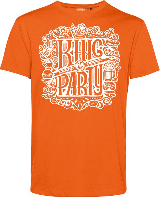 T-shirt King Of The Party | Koningsdag kleding | Oranje Shirt | Oranje | maat S