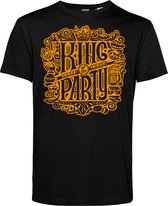 T-shirt King Of The Party | Koningsdag kleding | Oranje Shirt | Zwart | maat L