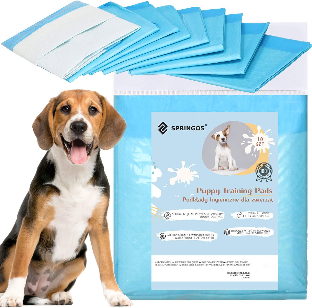 Goedkoopste Springos Puppy Training Pads| Plasmatjes Hond | Zindelijkheidstraining | 10 Stuks | 40 x 60 cm