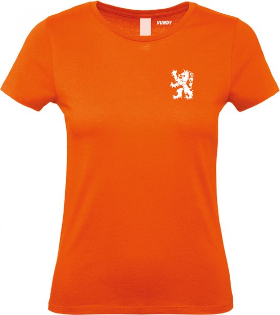 Oranje T-shirt leeuw dames