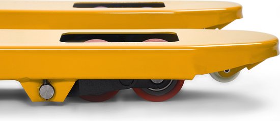 Pompwagen / palletwagen max. belastbaarheid -2500 kg – kleur Geel – met PU-Wielen - ongemonteerd - Yapar