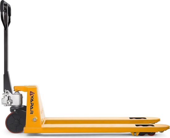 Pompwagen / palletwagen max. belastbaarheid -2500 kg – kleur Geel – met PU-Wielen - ongemonteerd - Yapar