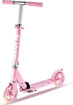 Suotu Kinderstep - 145mm wielen - Step - 3 tot 12 Jaar - tot 50 kg - lichtgevende wielen - Jongens/Meisjes - Aluminium - Roze