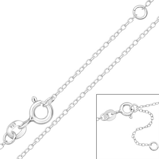 Joy|S - Zilveren ketting - 39 cm met een extra oogje op 36 cm - zonder hanger - voor kinderen