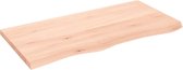 vidaXL - Wandschap - 100x50x(2-4) - cm - onbehandeld - massief - eikenhout