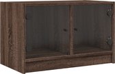 vidaXL-Tv-meubel-met-glazen-deuren-68x37x42-cm-bruineikenkleurig