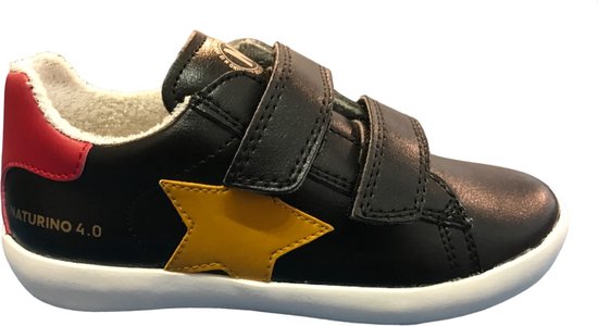 Naturino 4.0 - Annie Hybri - Mt 28 - baskets vegan velcro étoile jaune - Zwart