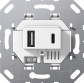 Gira USB-voeding 2-poorts wandcontactdoos type A/C wit - 234900 - E3DGA