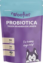 Anti Jeuk & Poten likken - Anti-Anaalklieren - Ondersteunt Darmflora & Spijsvertering - Probiotica & prebiotica voor honden als snoepje - 30 Chews - Rundersmaak - Woofies