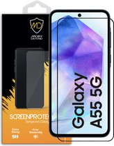 Samsung Galaxy A55 Screenprotector - MobyDefend Screensaver Met Zwarte Randen - Gehard Glas - Glasplaatje Geschikt Voor Samsung Galaxy A55