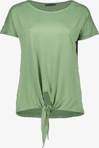 TwoDay dames T-shirt groen met knoop - Maat L