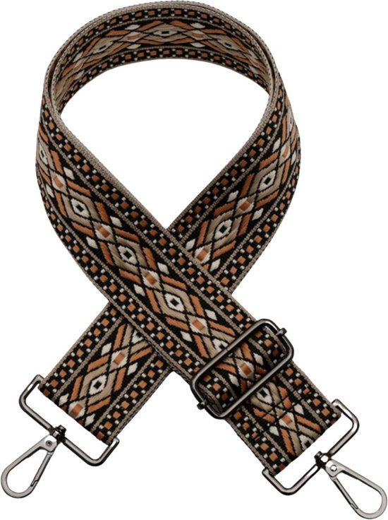 Schouderriem Mountains Bruin - bag strap - verstelbaar - met gespen - afneembare schouderband - tassenriem