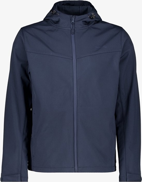 Mountain Peak heren softshell jas blauw - Maat 3XL - Met capuchon - Ritssluiting