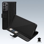 Mobilize Telefoonhoesje geschikt voor Samsung Galaxy A23 Hoesje Echt Leer | Mobilize Wallet Bookcase Portemonnee | Pasjeshouder voor 3 Pasjes | Telefoonhoesje voor Pinpas / OV Kaart / Rijbewijs - Zwart