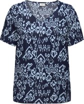 ONLY CARMAKOMA CARMARRAKESH LIFE SS TOP V-NECK AOP Dames Top - Maat 54