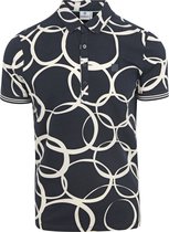 Blue Industry - Jersey Poloshirt Print Navy - Modern-fit - Heren Poloshirt Maat S