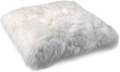 Donja -HD schapenvacht-lamsvacht kussen hoes- Offwhite- ca 40/40 cm met zachte wol-100% Nederlands merk-hand gemaakt.