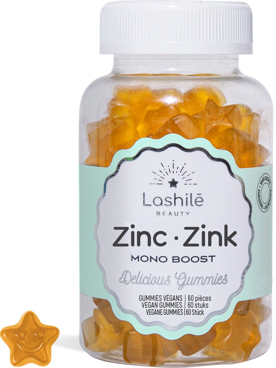 Goedkoopste Lashilé Beauty Zink Gummies - Voedingssupplement - Zink Supplement - 60 Gummies - Suikervrij