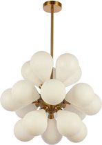 Hanglamp Ellen Gold Frosted White Glass.