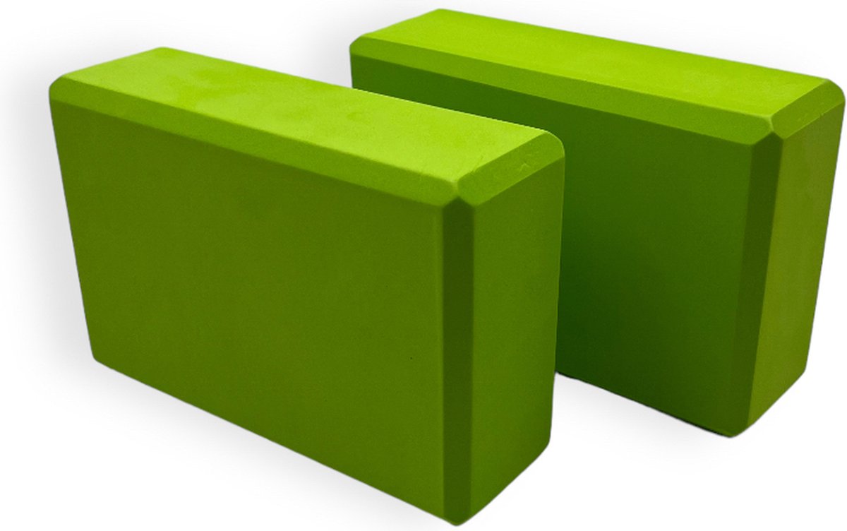 Padisport - Yogablok - Yogablokken Set Van 2 - Groen - Yoga Blokken - Set Van 2 Foam Blokken - Yoga Blok - Yoga - Yoga & Pilates