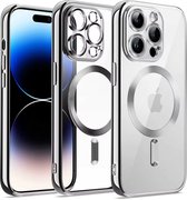 TG Techgrip - Hoesje Geschikt voor iPhone 14 Plus Magsafe Compatible Zilver - Back Cover Hoesje met ingebouwde 9H HD camera glas bescherming - Zilver Hoes Geschikt voor iPhone 14Plus