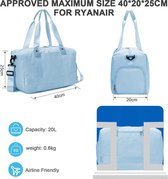 Handbagage 40 x 20 x 25 cm handbagage tas reistas handtas cabinetas voor vliegtuig sport ziekenhuis weekendtas met schouderriem 20 L, blauw