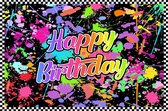 Neon Verjaardag Banner - UV Blackligt - 1.50 x 1 Meter - Happy Birthday - Versiering