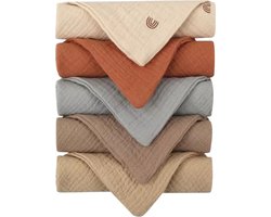 Product: Lalieloe Spuugdoekjes - Monddoekjes - Met lusje - 23 x 23 cm - Beige Multi, van het merk 