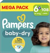 Pampers - Bébé Dry - Taille 6+ - Mega Pack - 108 couches