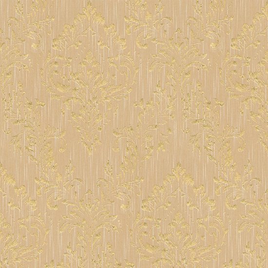 Barok behang Profhome 306594-GU textiel behang gestructureerd in barok stijl glanzend goud beige 5,33 m2