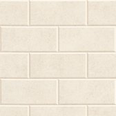 Steen tegel behang Profhome 343225-GU vliesbehang licht gestructureerd in steen look mat beige crèmewit 7,035 m2