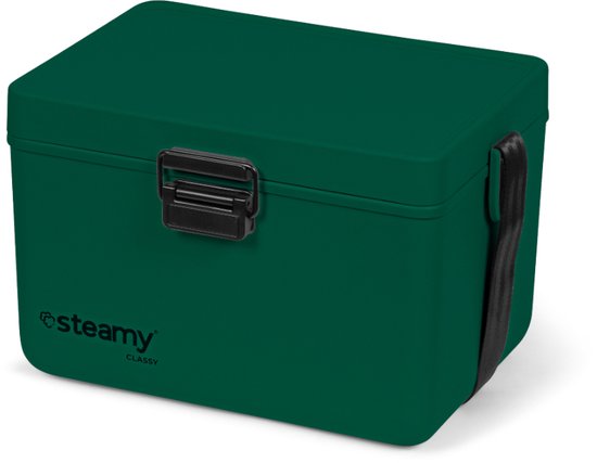 Steamy Classy 12 - Kleine Koelbox incl. divider/ snijplank met Schouderband - 12 Liter - Pine Green van Steamy — afbeelding 2