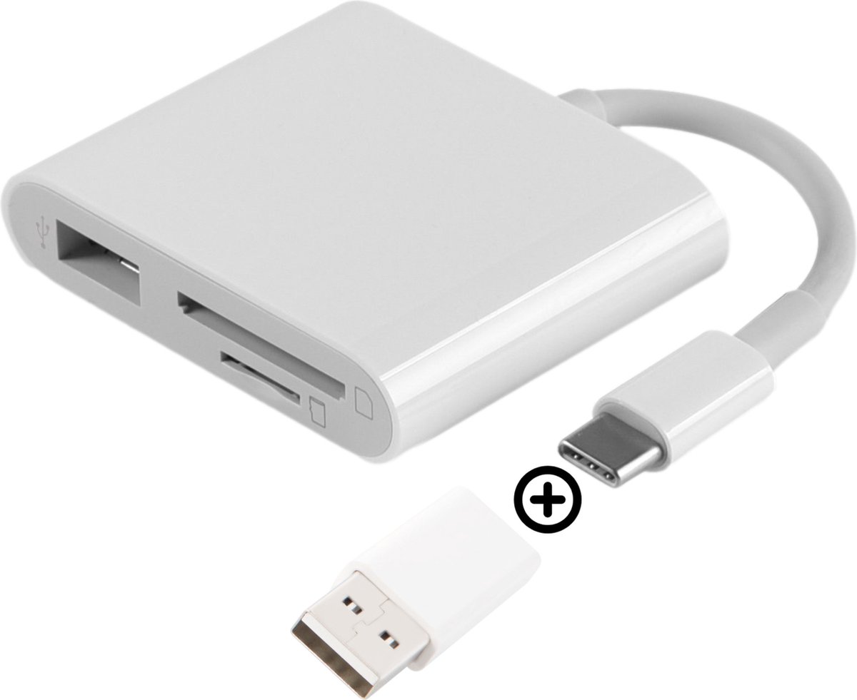 YUCONN SD Kaartlezer - 3-in-1 SD/TF/USB 3.0 Cardreader - Geheugenkaartlezer - Voor IPhone 15 / Android / Macbooks / Windows - Inclusief Converter