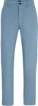 BOSS - Satin Chino Lichtblauw - Heren - Maat W 34 - L 34 - Slim-fit