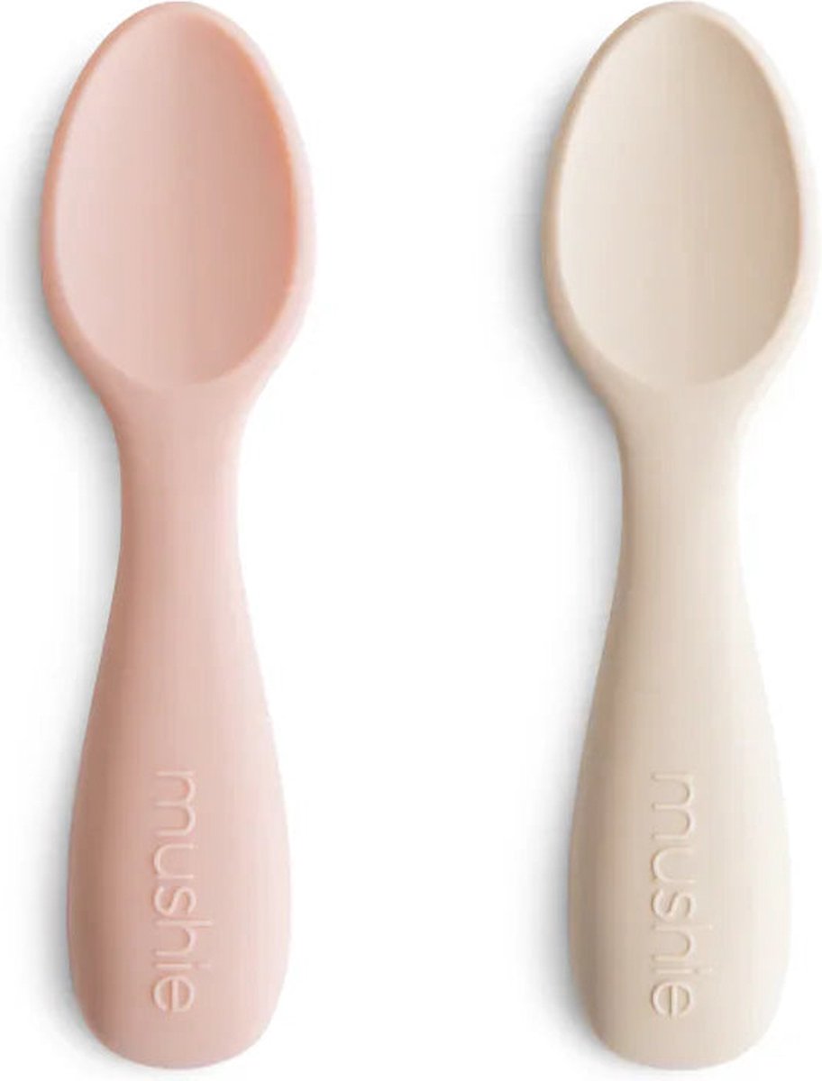 Goedkoopste Mushie Starter Set Baby Lepels (set van 2) Blush