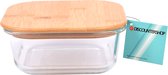 Broodtrommel met Deksel | Borosilicaat Glas en Bamboo | Geschikt voor 4 Boterhammen – 750 ml | Gebruik als Meal-Prep Lunchtrommel | Vaatwasserveilig & Magnetronbestendig | Ovenbestendig tot 250°