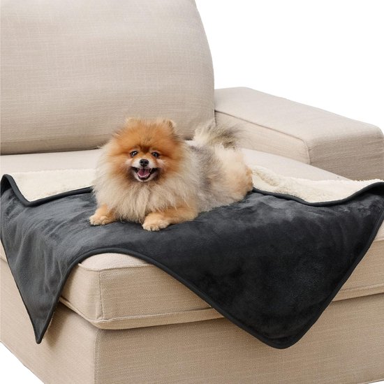 Bedsure Waterdichte hondendeken, extra groot - 152 x 203 cm, wasbaar voor grote honden en mensen, pluizige slaapbankbeschermer, grijs
