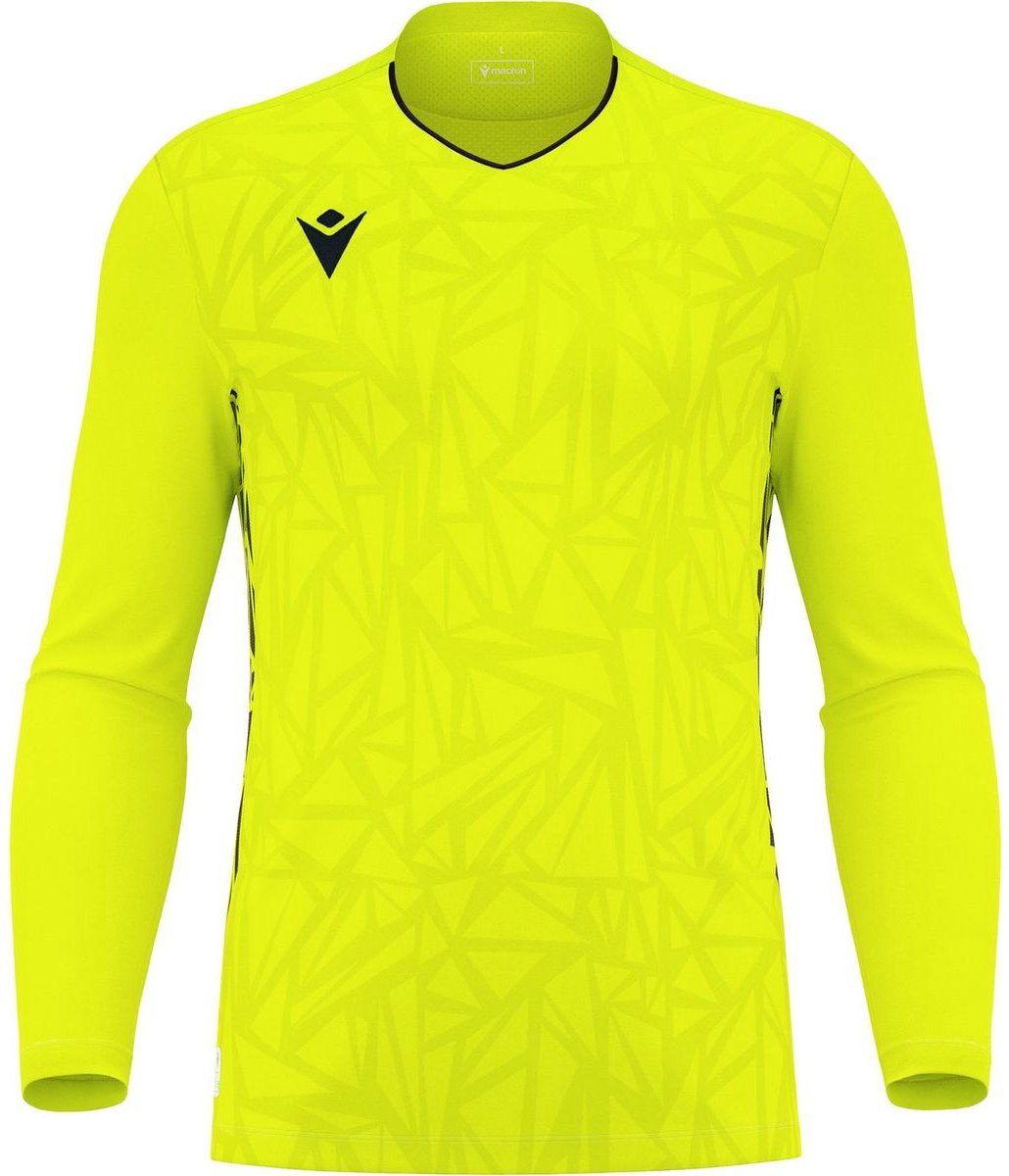 Macron Corvus Eco Keepershirt Lange Mouw Kinderen - Fluogeel / Zwart | Maat: 7-8 Y