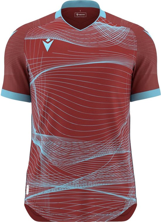 Macron Wyvern Eco Shirt Korte Mouw Heren - Bordeaux / Hemelsblauw | Maat: 4XL