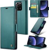 CaseMe Wallet Case met RFID Bescherming en Magneetsluiting voor Xiaomi 13T / 13T Pro _ Groen
