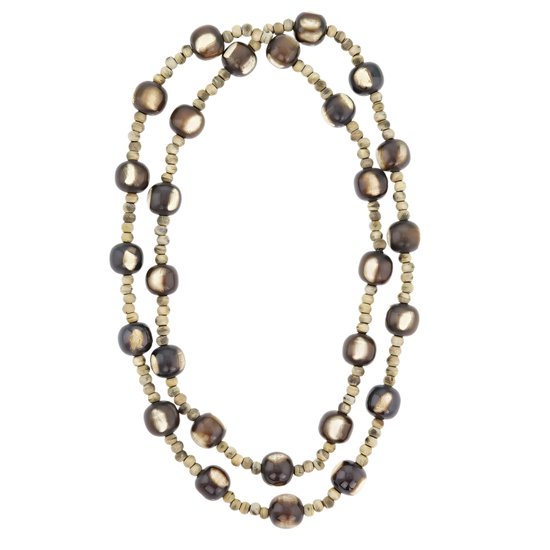Behave - Collier Femme - Long collier de perles - marron - 136 cm