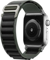 Alpine Loop Nylon Sport Band Compatibel met Apple Watch 42mm 44mm 45mm 49mm - Groen/zwart Horlogebandje voor Mannen en Vrouwen, Verstelbaar met Metalen 6-Haak Sluiting voor iWatch Ultra 2/1 Serie SE/9/8/7/6/5/4/3/2/1